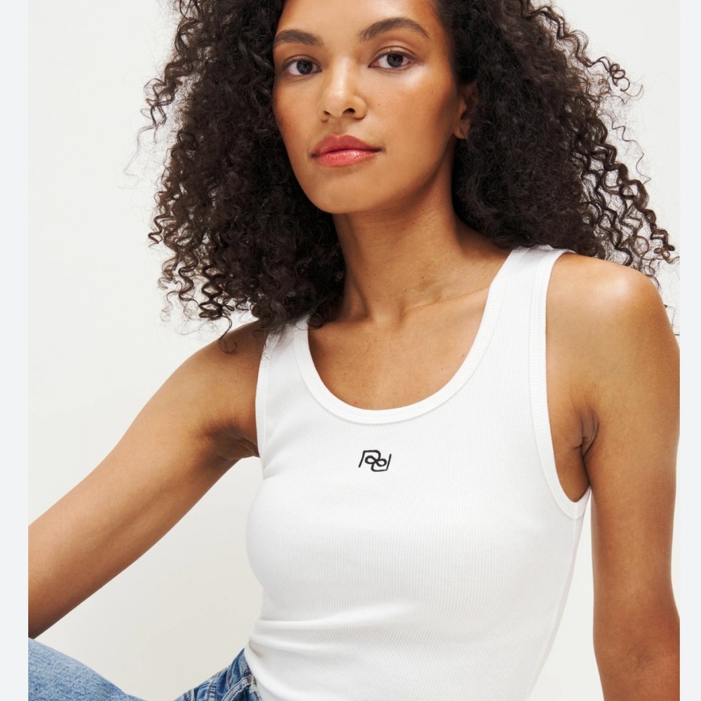 Reformation White Erina Knit Tank New M